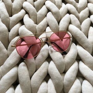Pink lens glasses